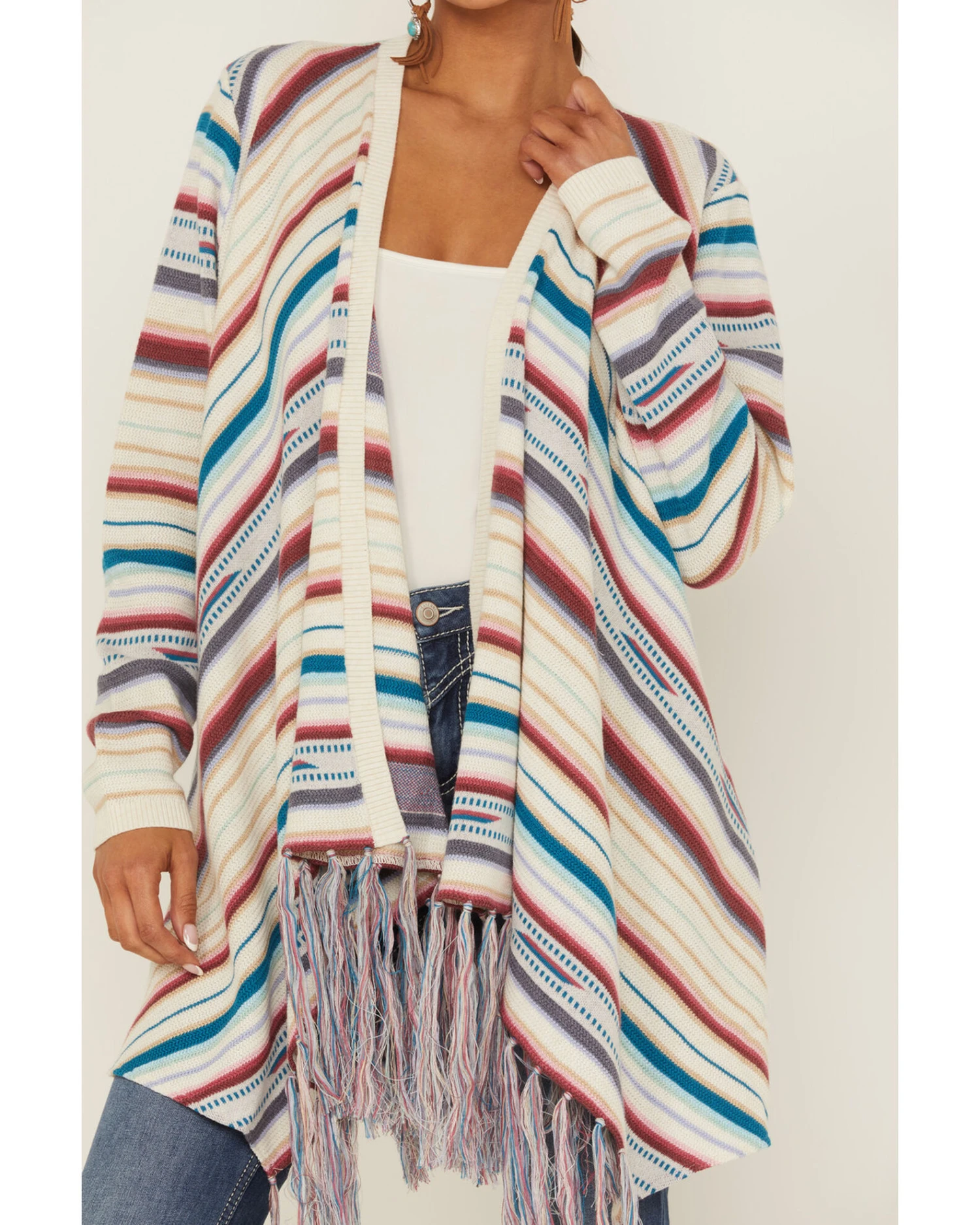 Tasha Polizzi Women's Ines Rissani Serape Fringe Cardigan Sweater 5 Tasha Polizzi Women's Ines Rissani Serape Fringe Cardigan Sweater - Image 3