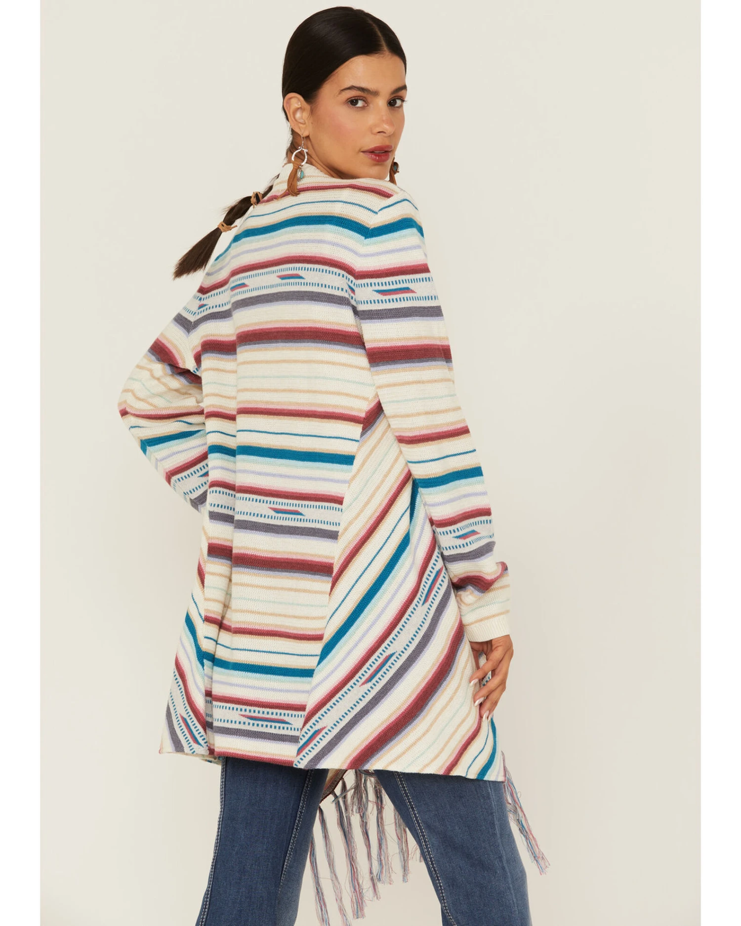 Tasha Polizzi Women's Ines Rissani Serape Fringe Cardigan Sweater 3 Tasha Polizzi Women's Ines Rissani Serape Fringe Cardigan Sweater