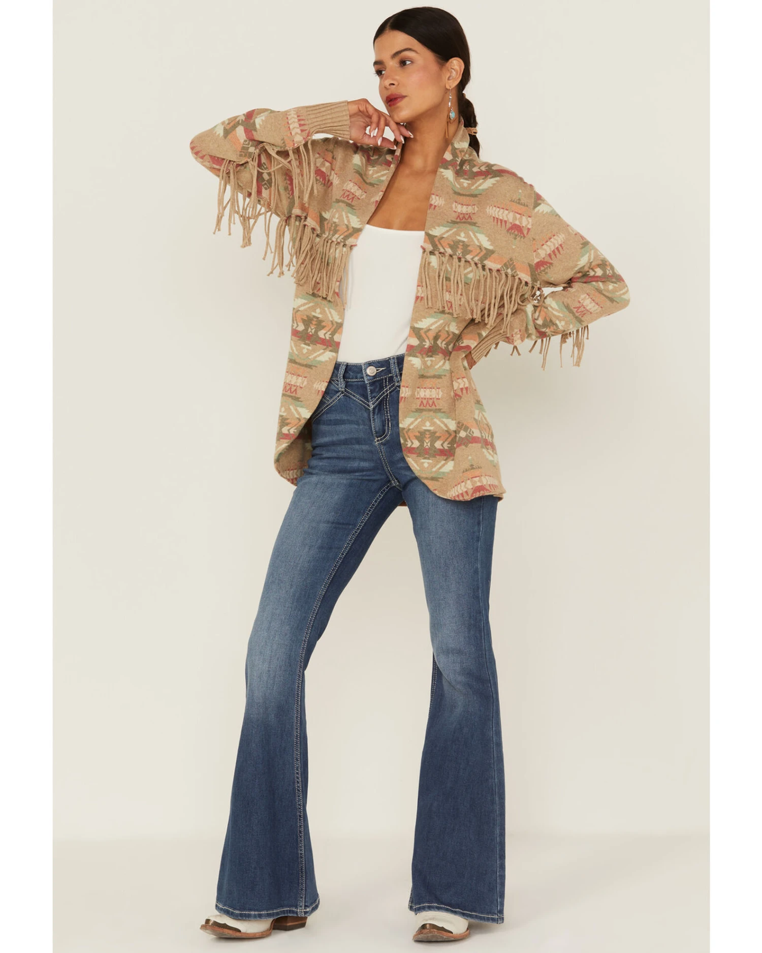 Tasha Polizzi Women's Catalina Southwestern Fringe Cardigan 6 Tasha Polizzi Women's Catalina Southwestern Fringe Cardigan - Image 4