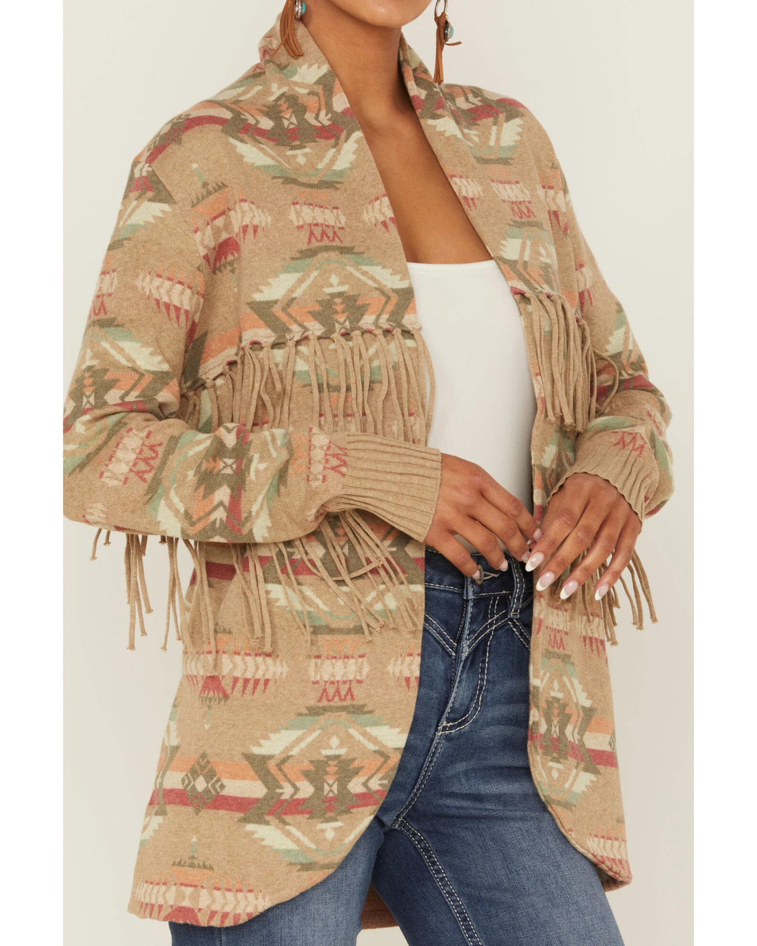 Tasha Polizzi Women's Catalina Southwestern Fringe Cardigan 3 Tasha Polizzi Women's Catalina Southwestern Fringe Cardigan