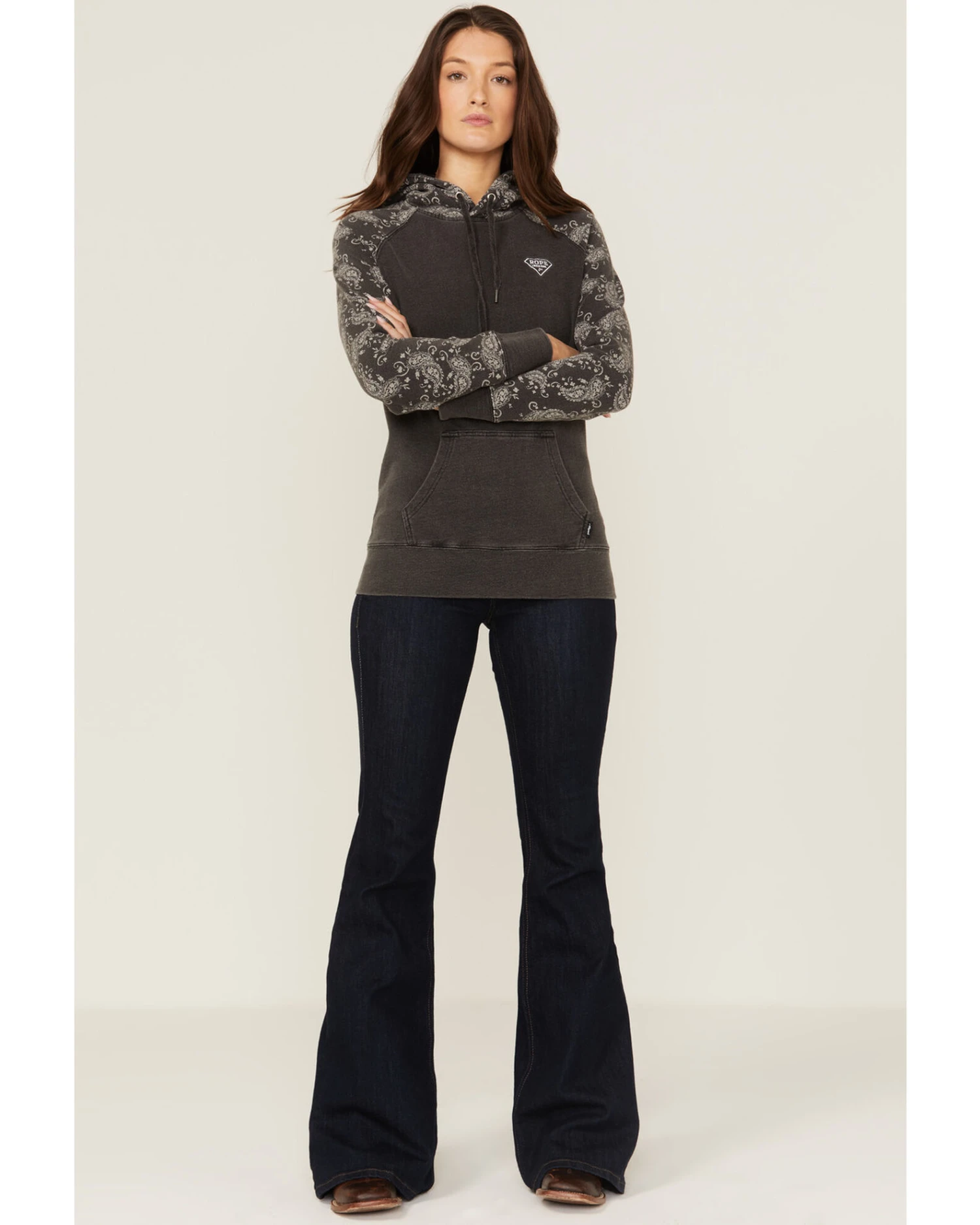 Hooey Women's Rope Like A Girl Bandana Print Pullover Hoodie Sweatshirt 4 Hooey Women's Rope Like A Girl Bandana Print Pullover Hoodie Sweatshirt - Image 2