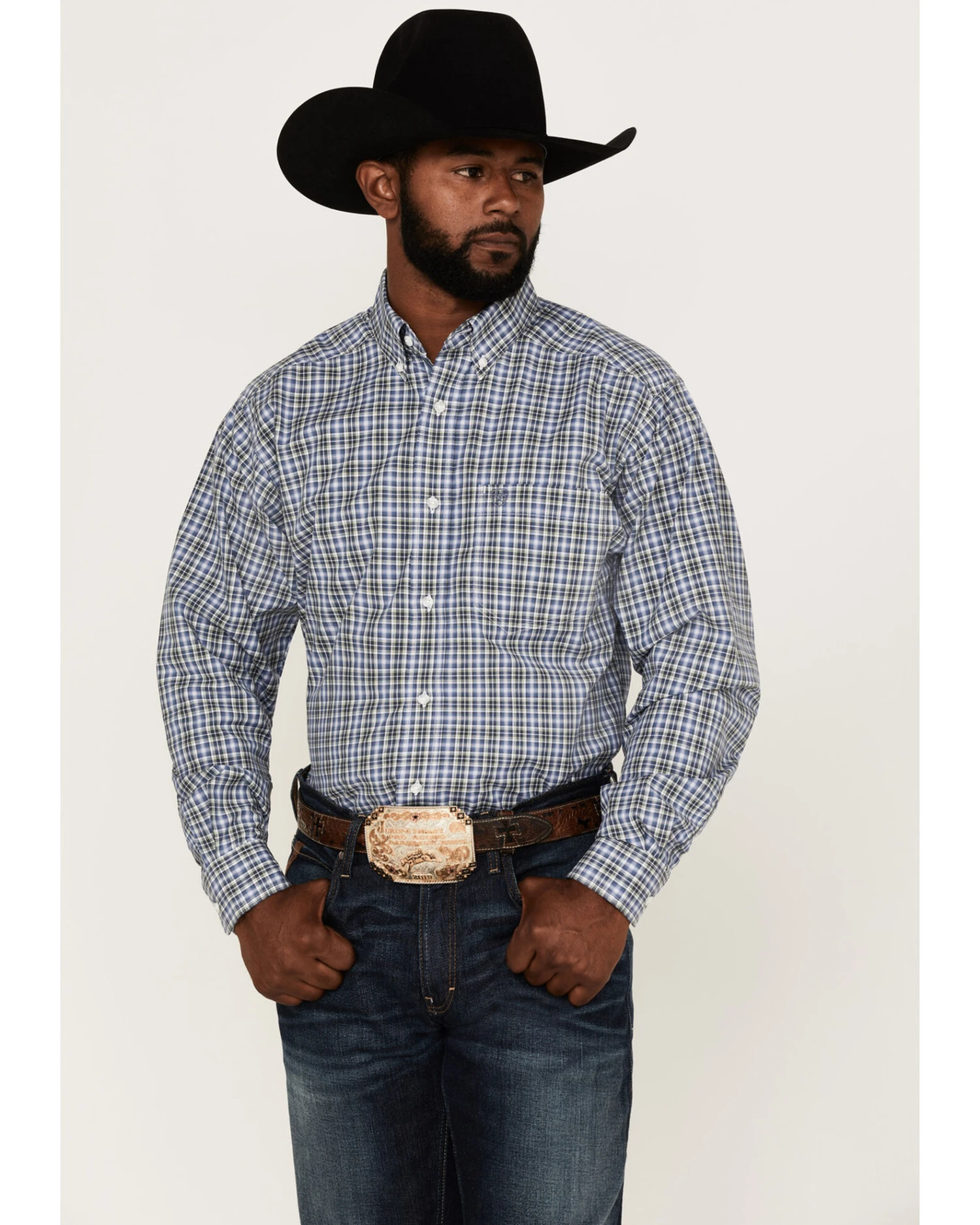 Ariat Men's Adriel Plaid Long Sleeve Button Down Western Shirt 4 Ariat Men's Adriel Plaid Long Sleeve Button Down Western Shirt - Image 2