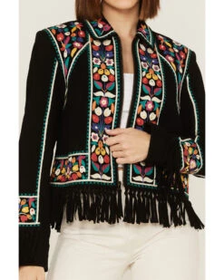 Double D Ranch Women's Justyna Embroidered Fringe Suede Jacket 9 Double D Ranch Women's Justyna Embroidered Fringe Suede Jacket -Western Cowboy Equipment Store 2000364073 001 P3