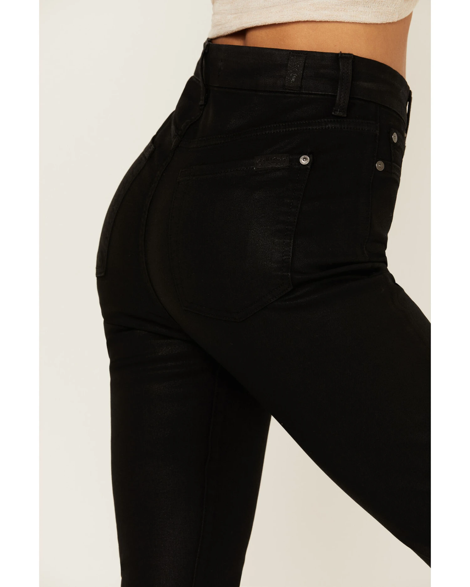 7 For All Mankind Women's Coated High Waist Ankle Skinny Jeans 4 7 For All Mankind Women's Coated High Waist Ankle Skinny Jeans - Image 2