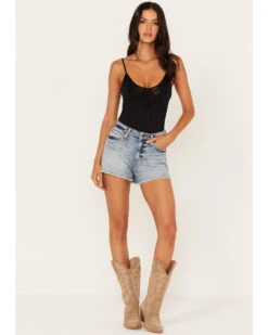 Idyllwind Women's Medium Wash Super High Risin' Raw Hem Shorts 8 Idyllwind Women's Medium Wash Super High Risin' Raw Hem Shorts -Western Cowboy Equipment Store 2000364328 414 P1