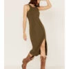 Cleo + Wolf Women's Halter Slit Midi Dress 2 Cleo + Wolf Women's Halter Slit Midi Dress -Western Cowboy Equipment Store 2000364837 341 P1