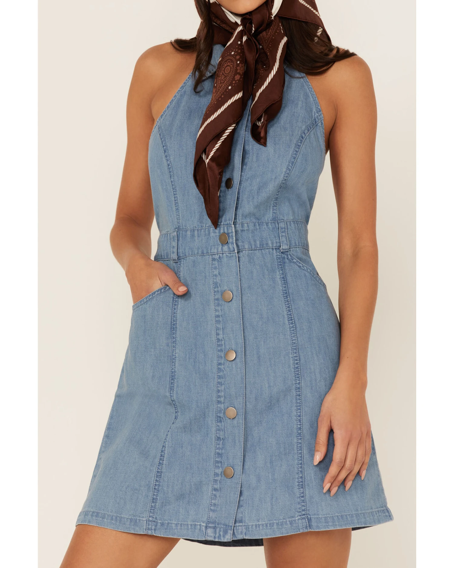 Free People Women's Sami Denim Mini Dress 3 Free People Women's Sami Denim Mini Dress