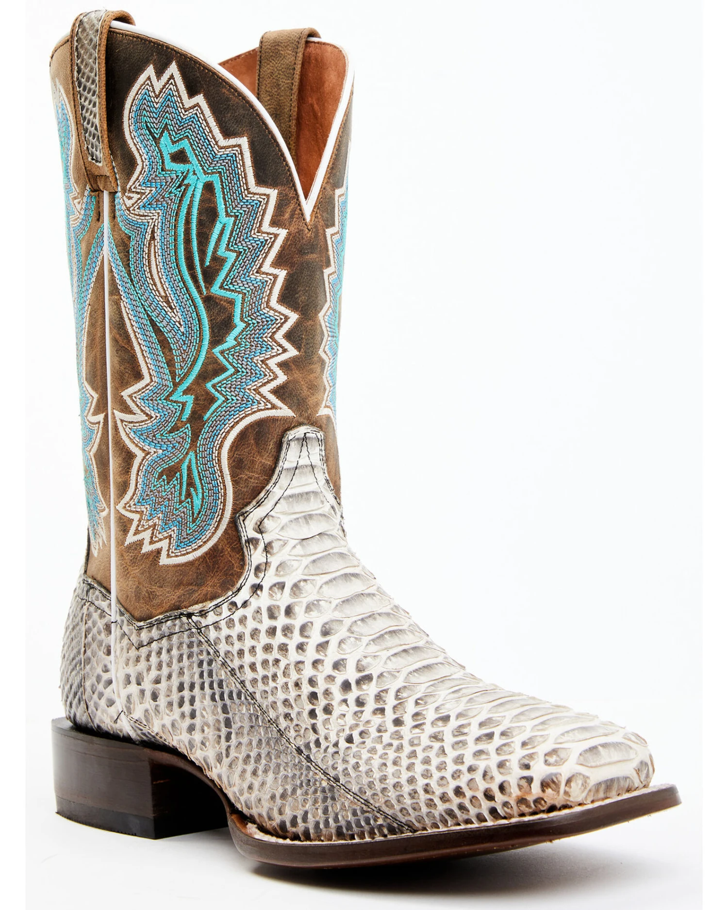 Dan Post Men's Natural Back Cut Python Exotic Western Boots - Broad Square Toe 9 Dan Post Men's Natural Back Cut Python Exotic Western Boots - Broad Square Toe - Image 7