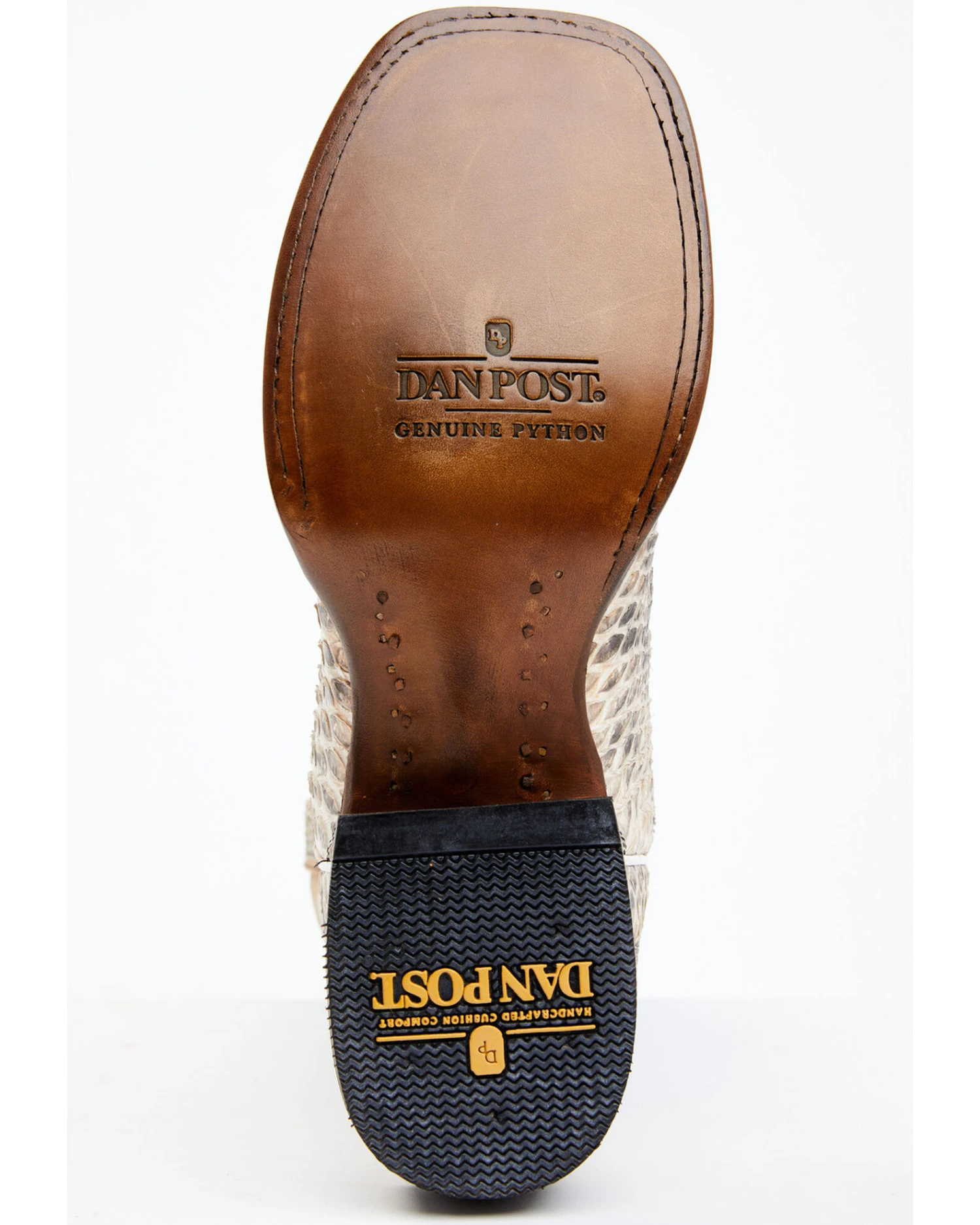 Dan Post Men's Natural Back Cut Python Exotic Western Boots - Broad Square Toe 4 Dan Post Men's Natural Back Cut Python Exotic Western Boots - Broad Square Toe - Image 2