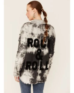 Revel Women's Tie-Dye Rock & Roll Snap-Front Shacket