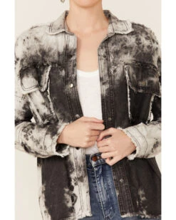 Revel Women's Tie-Dye Rock & Roll Snap-Front Shacket 8 Revel Women's Tie-Dye Rock & Roll Snap-Front Shacket -Western Cowboy Equipment Store 2000367253 001 P3