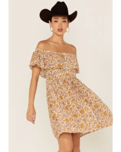 Patrons Of Peace Women's Redondo Floral Print Off Shoulder Dress 8 Patrons Of Peace Women's Redondo Floral Print Off Shoulder Dress -Western Cowboy Equipment Store 2000368137 800 P1