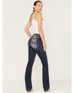 Miss Me Women's Medium Wash Stretch Mid Rise Embroidered Wing Bootcut Jeans 8 Miss Me Women's Medium Wash Stretch Mid Rise Embroidered Wing Bootcut Jeans -Western Cowboy Equipment Store 2000369051 416 P1