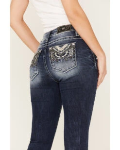 Miss Me Women's Medium Wash Stretch Mid Rise Embroidered Wing Bootcut Jeans 9 Miss Me Women's Medium Wash Stretch Mid Rise Embroidered Wing Bootcut Jeans -Western Cowboy Equipment Store 2000369051 416 P2
