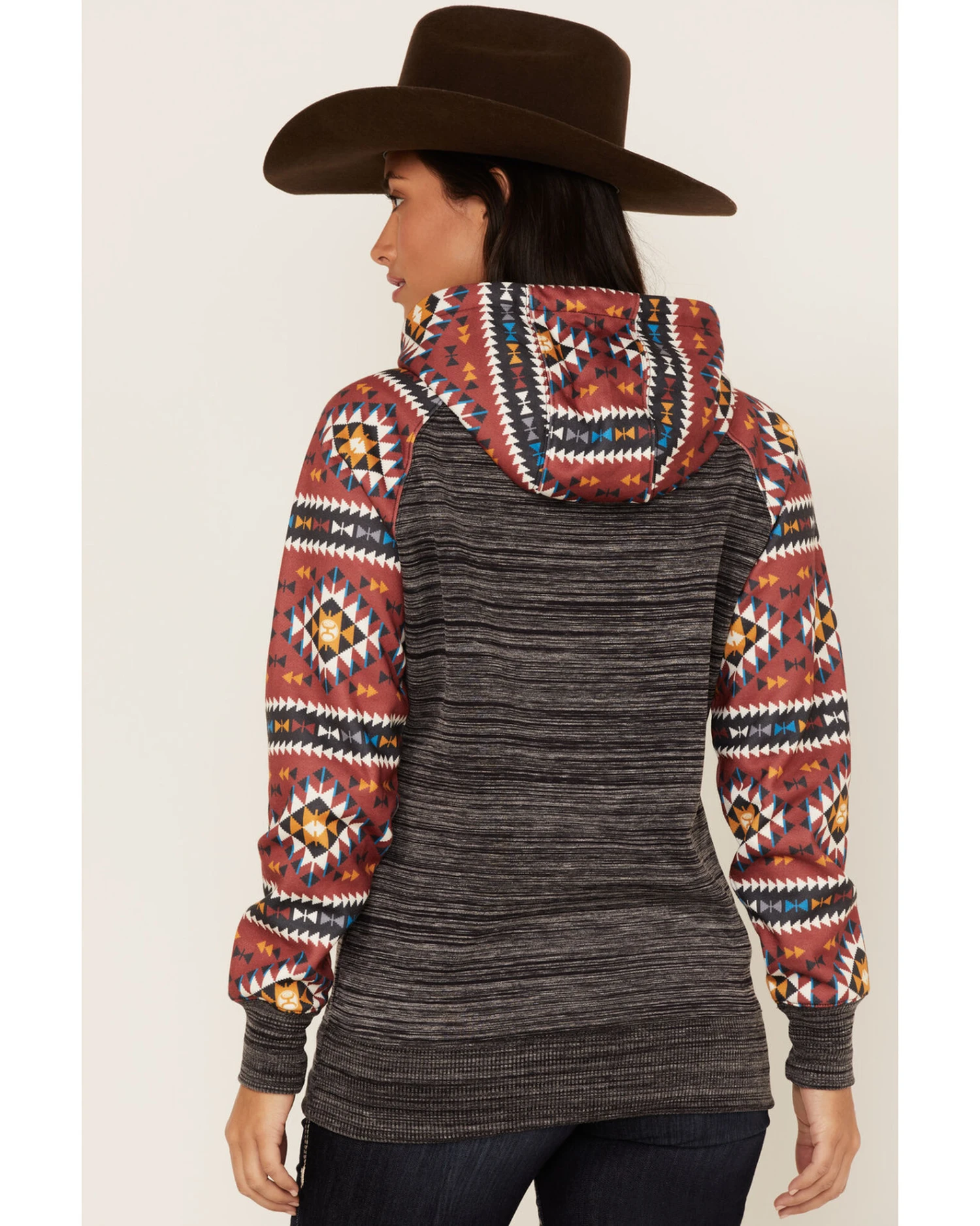 Hooey Women's Southwestern Contrast Print Summit Hoodie 4 Hooey Women's Southwestern Contrast Print Summit Hoodie - Image 2