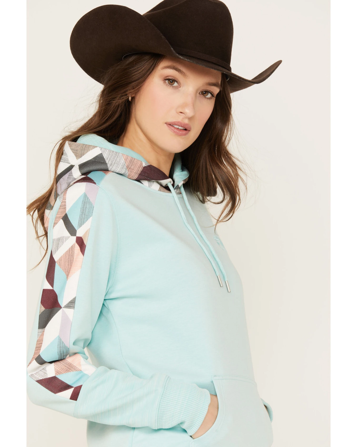 Hooey Women's Southwestern Print Contrast Canyon Hoodie 5 Hooey Women's Southwestern Print Contrast Canyon Hoodie - Image 3