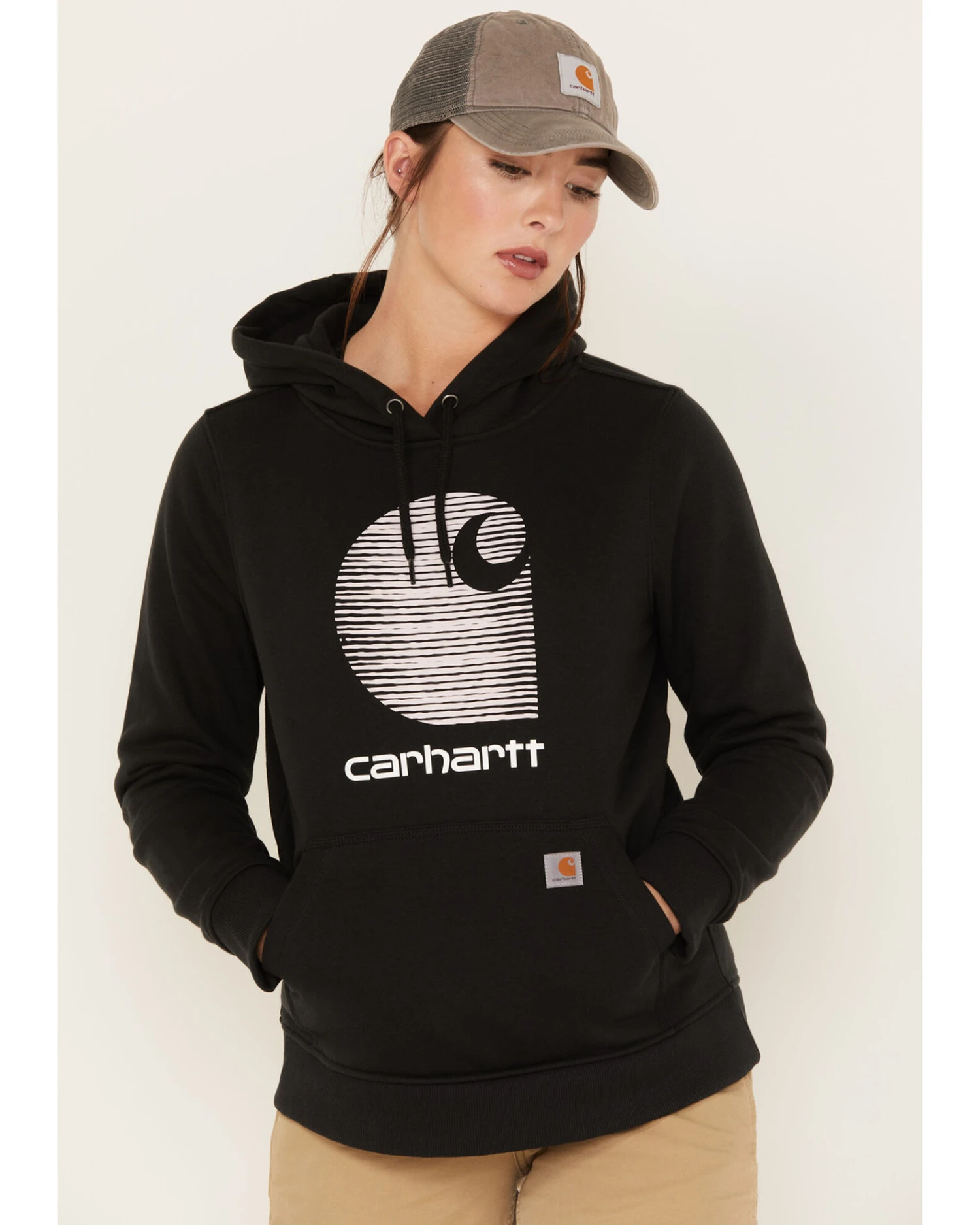Carhartt Women's Rain Defender Relaxed Fit Midweight Logo Graphic Hoodie 5 Carhartt Women's Rain Defender Relaxed Fit Midweight Logo Graphic Hoodie - Image 3