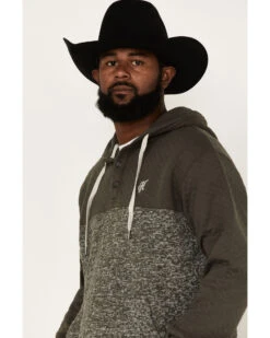 Hooey Men's Jimmy Quilted 1/4 Button Hooded Pullover 9 Hooey Men's Jimmy Quilted 1/4 Button Hooded Pullover -Western Cowboy Equipment Store 2000370562 200 P2