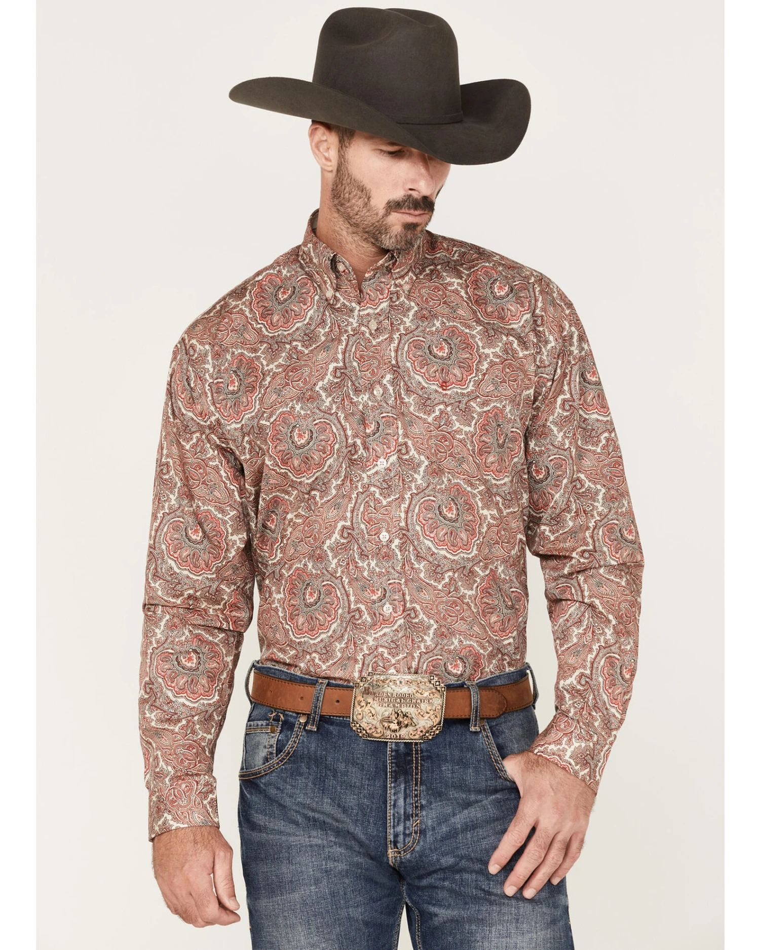 Stetson Men's Paisley Print Long Sleeve Button Down Western Shirt 6 Stetson Men's Paisley Print Long Sleeve Button Down Western Shirt - Image 4