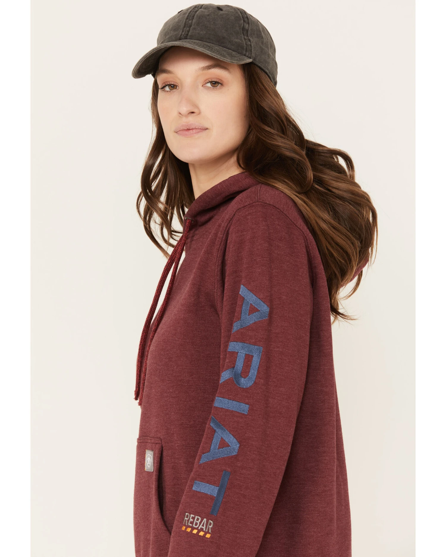 Ariat Women's Rebar Logo Sleeve Graphic Work Hooded Sweatshirt 3 Ariat Women's Rebar Logo Sleeve Graphic Work Hooded Sweatshirt