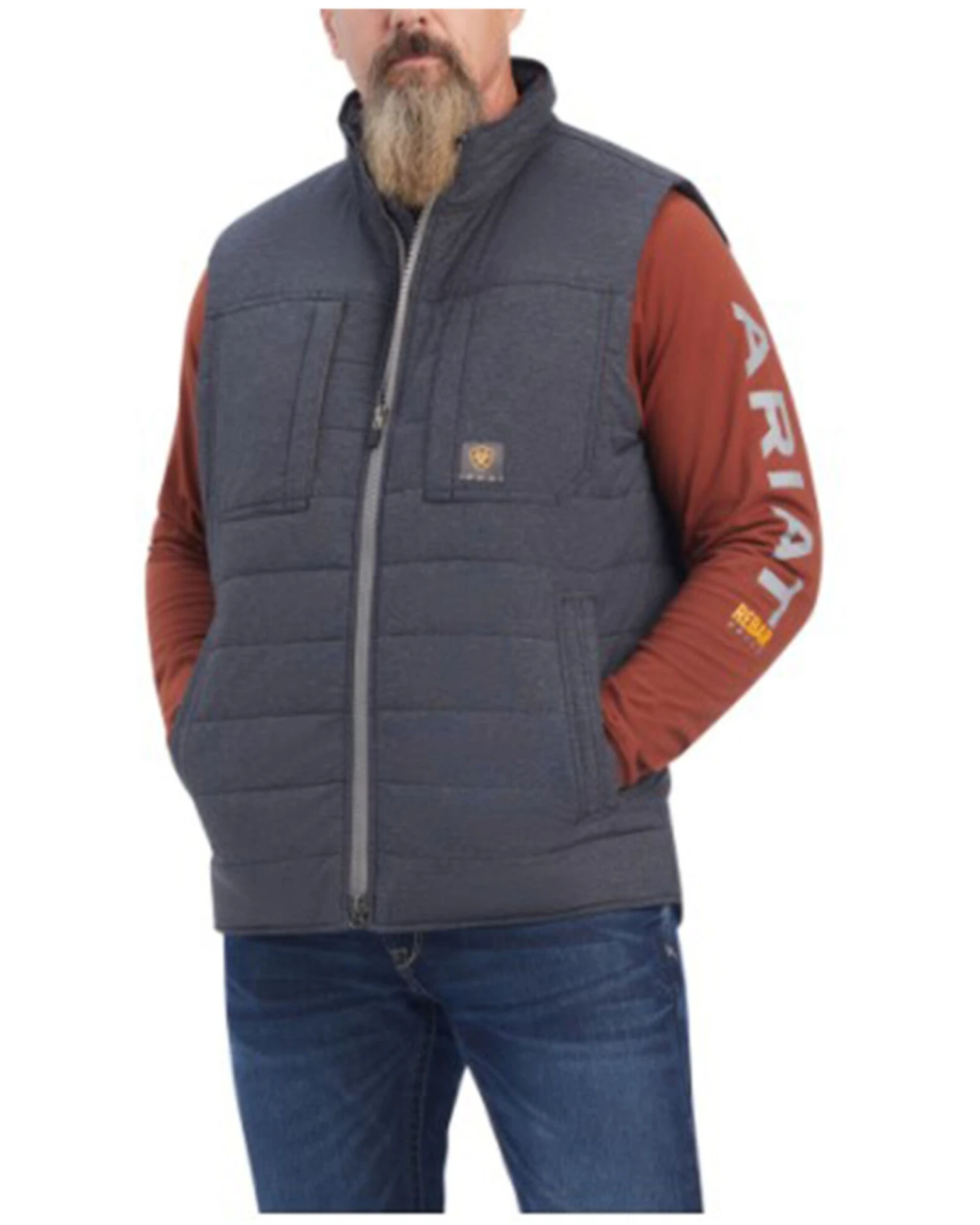 Ariat Men's Rebar Valiant Stretch Canvas Zip-Front Insulated Work Vest 3 Ariat Men's Rebar Valiant Stretch Canvas Zip-Front Insulated Work Vest
