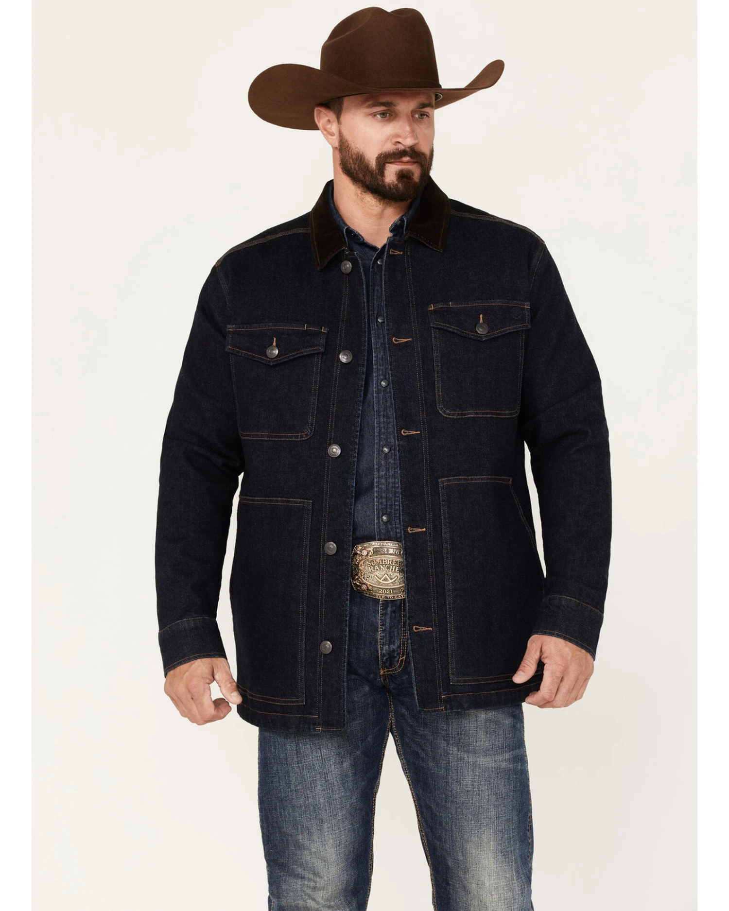 Blue Ranchwear Men's Rancher Flannel Lined Denim Jacket 4 Blue Ranchwear Men's Rancher Flannel Lined Denim Jacket - Image 2