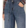 Shyanne Women's Medium Wash High Rise Belted Trouser Wide Jeans 2 Shyanne Women's Medium Wash High Rise Belted Trouser Wide Jeans -Western Cowboy Equipment Store 2000373379 414 P2