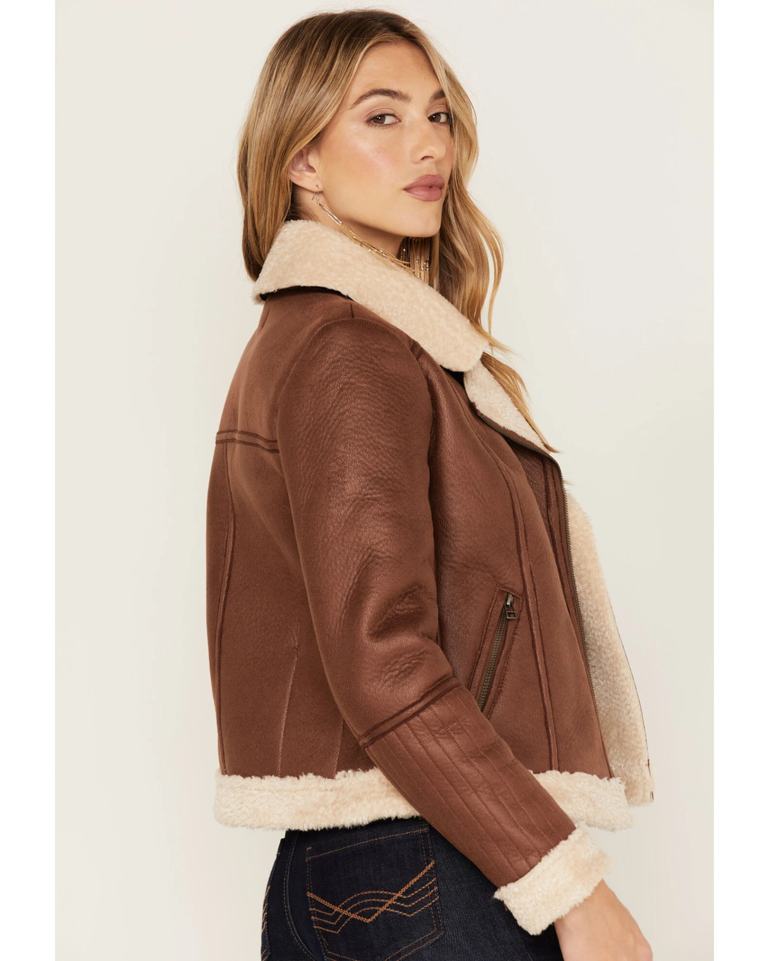 Idyllwind Women's Faux Leather & Shearling Jacket 6 Idyllwind Women's Faux Leather & Shearling Jacket - Image 4