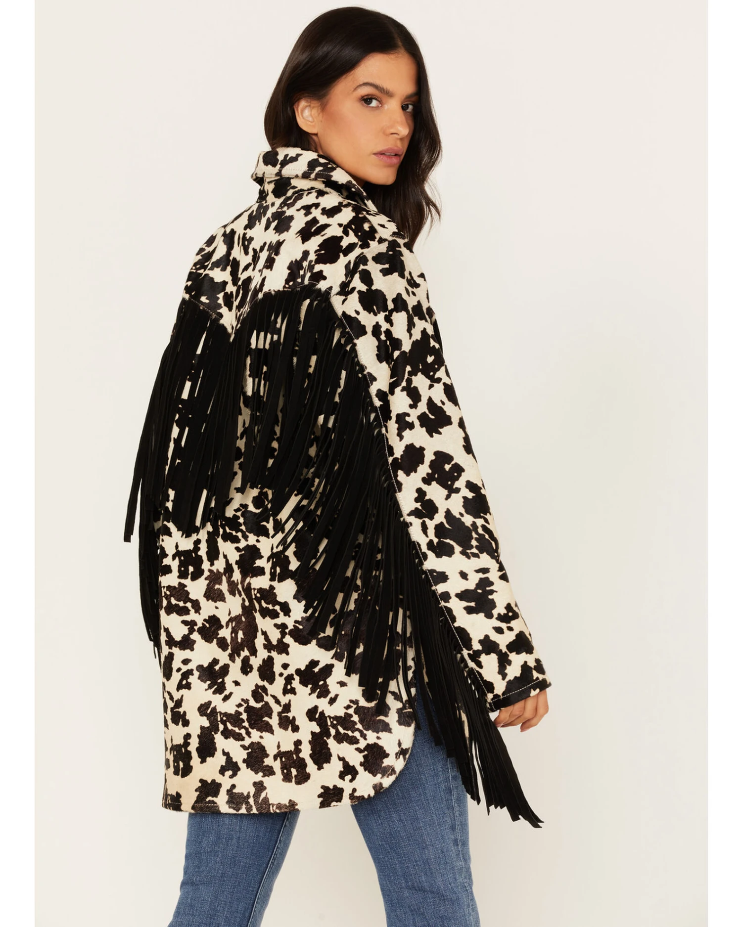 Idyllwind Women's Hair-On Cow Hide Fringe Shacket 6 Idyllwind Women's Hair-On Cow Hide Fringe Shacket - Image 4