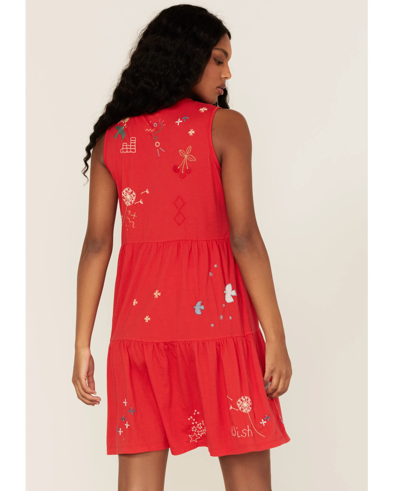 Johnny Was Women's Cleo Tiered Knit Embroidered Floral Tank Dress 5 Johnny Was Women's Cleo Tiered Knit Embroidered Floral Tank Dress - Image 3