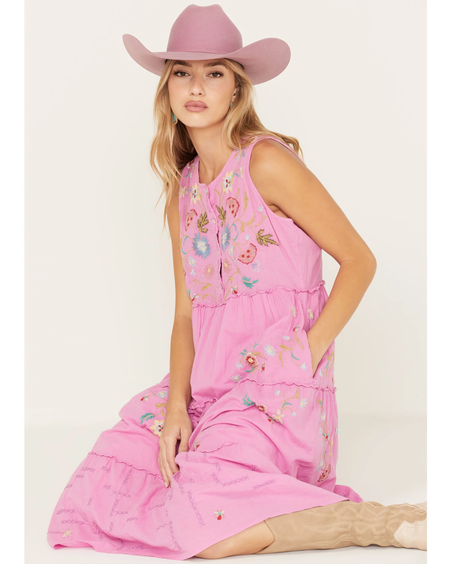 Johnny Was Women's Zanzibar Tiered Embroidered Dress 4 Johnny Was Women's Zanzibar Tiered Embroidered Dress - Image 2