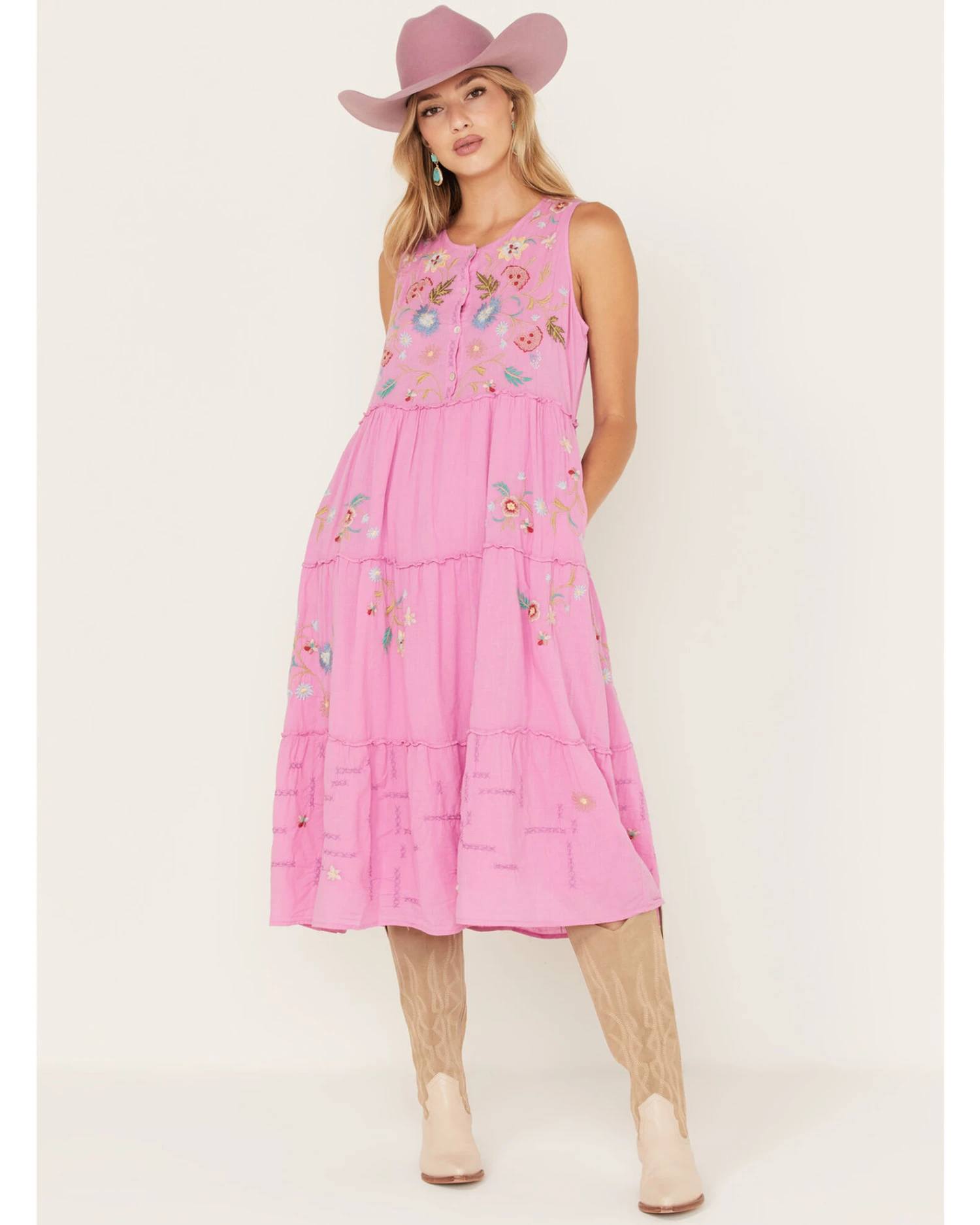 Johnny Was Women's Zanzibar Tiered Embroidered Dress 6 Johnny Was Women's Zanzibar Tiered Embroidered Dress - Image 4