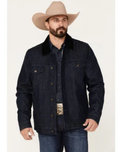 Cody James Men's Grand Teton Dark Wash Sherpa Cord Collar Denim Jacket 9 Cody James Men's Grand Teton Dark Wash Sherpa Cord Collar Denim Jacket -Western Cowboy Equipment Store 2000373949 416 P1