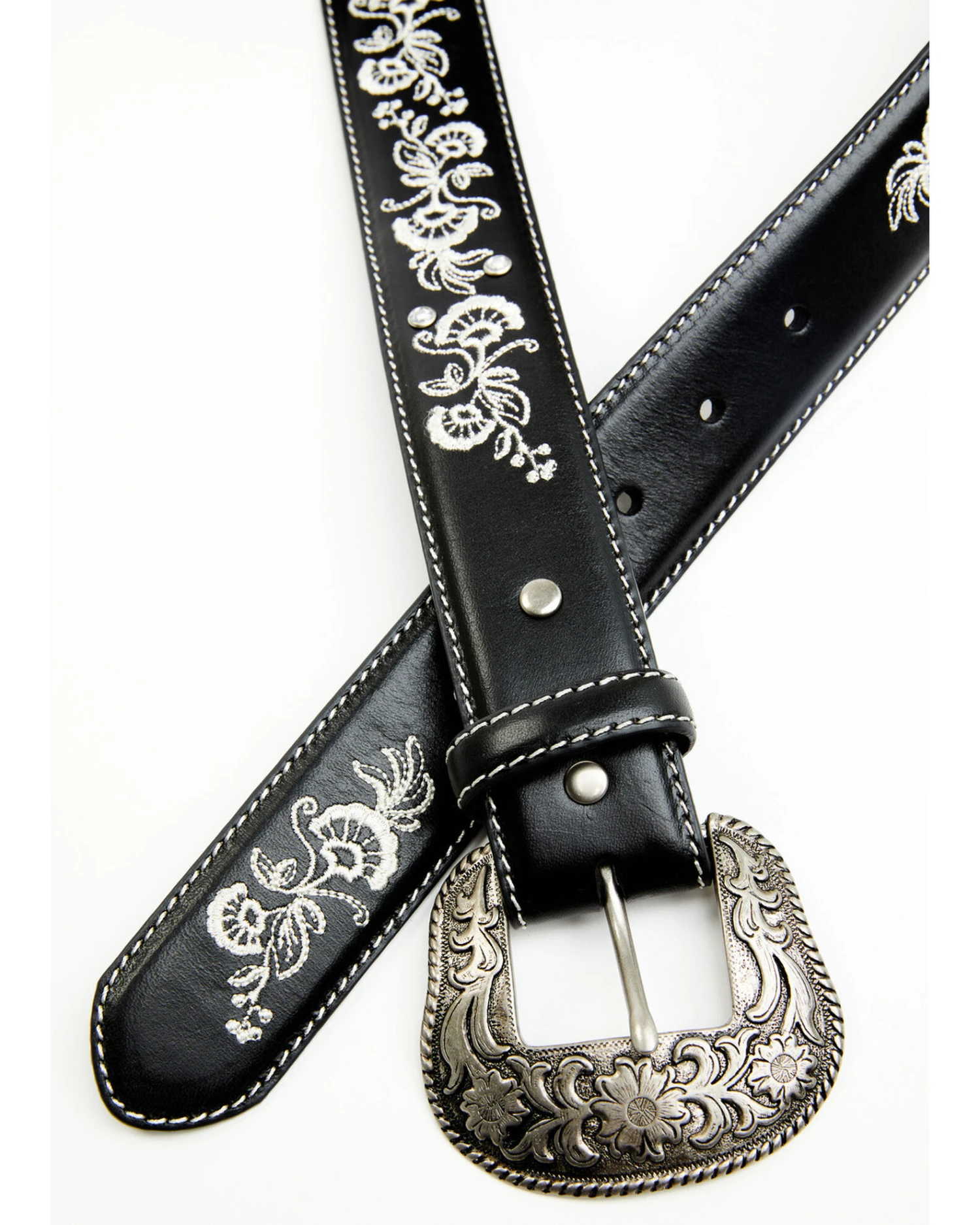 Shyanne Women's Floral Embroidered Crystal Belt 3 Shyanne Women's Floral Embroidered Crystal Belt