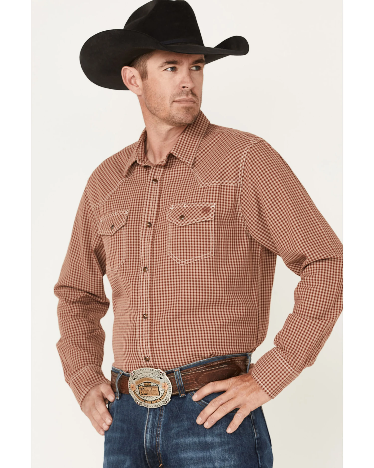 Blue Ranchwear Men's Gingham Print Short Sleeve Snap Work Western Shirt 6 Blue Ranchwear Men's Gingham Print Short Sleeve Snap Work Western Shirt - Image 4