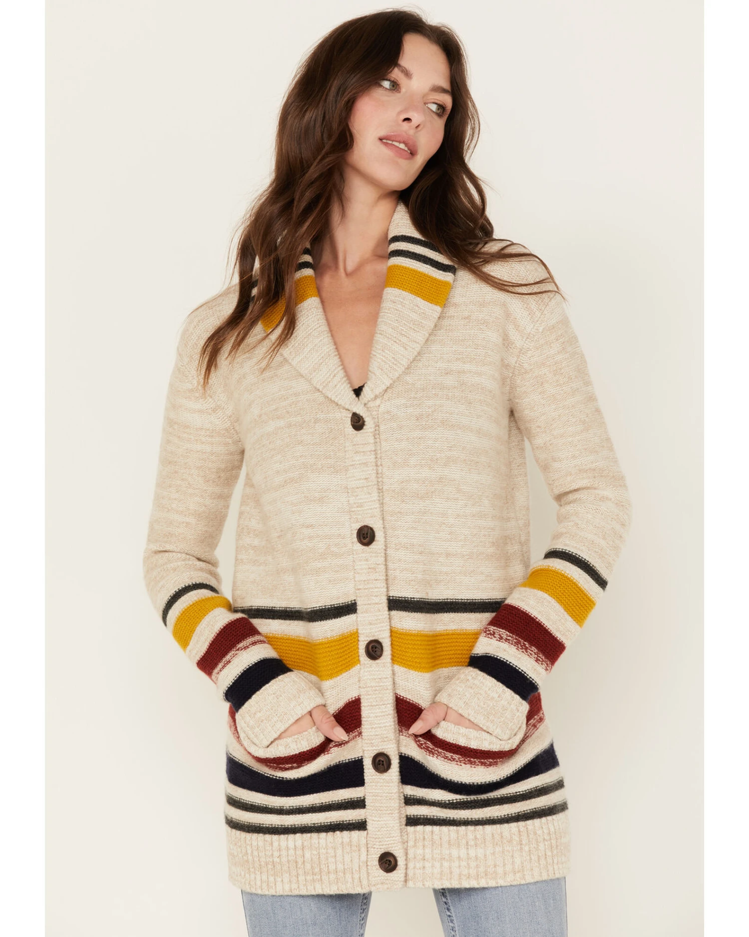 Pendleton Women's Striped Knit Cardigan Sweater 4 Pendleton Women's Striped Knit Cardigan Sweater - Image 2