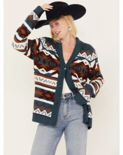 Wrangler Retro Women's Southwestern Striped Cardigan 8 Wrangler Retro Women's Southwestern Striped Cardigan -Western Cowboy Equipment Store 2000374518 442 P1