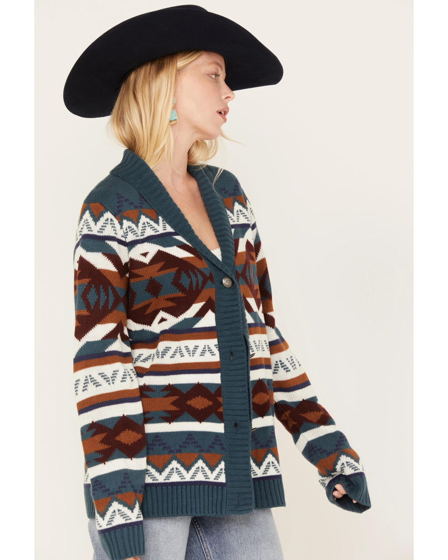 Wrangler Retro Women's Southwestern Striped Cardigan 3 Wrangler Retro Women's Southwestern Striped Cardigan