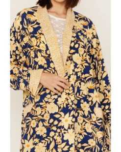 Free People Women's Wild Nights Floral Print Long Sleeve Kimono Duster -Western Cowboy Equipment Store 2000374745 400 P3