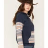 RANK 45 Women's Stripe Contrast Hooded Pullover 1 RANK 45 Women's Stripe Contrast Hooded Pullover -Western Cowboy Equipment Store 2000374967 410 P2