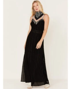 Idyllwind Women's Metallic Stripe Maxi Slip Dress 8 Idyllwind Women's Metallic Stripe Maxi Slip Dress -Western Cowboy Equipment Store 2000375305 001 P1