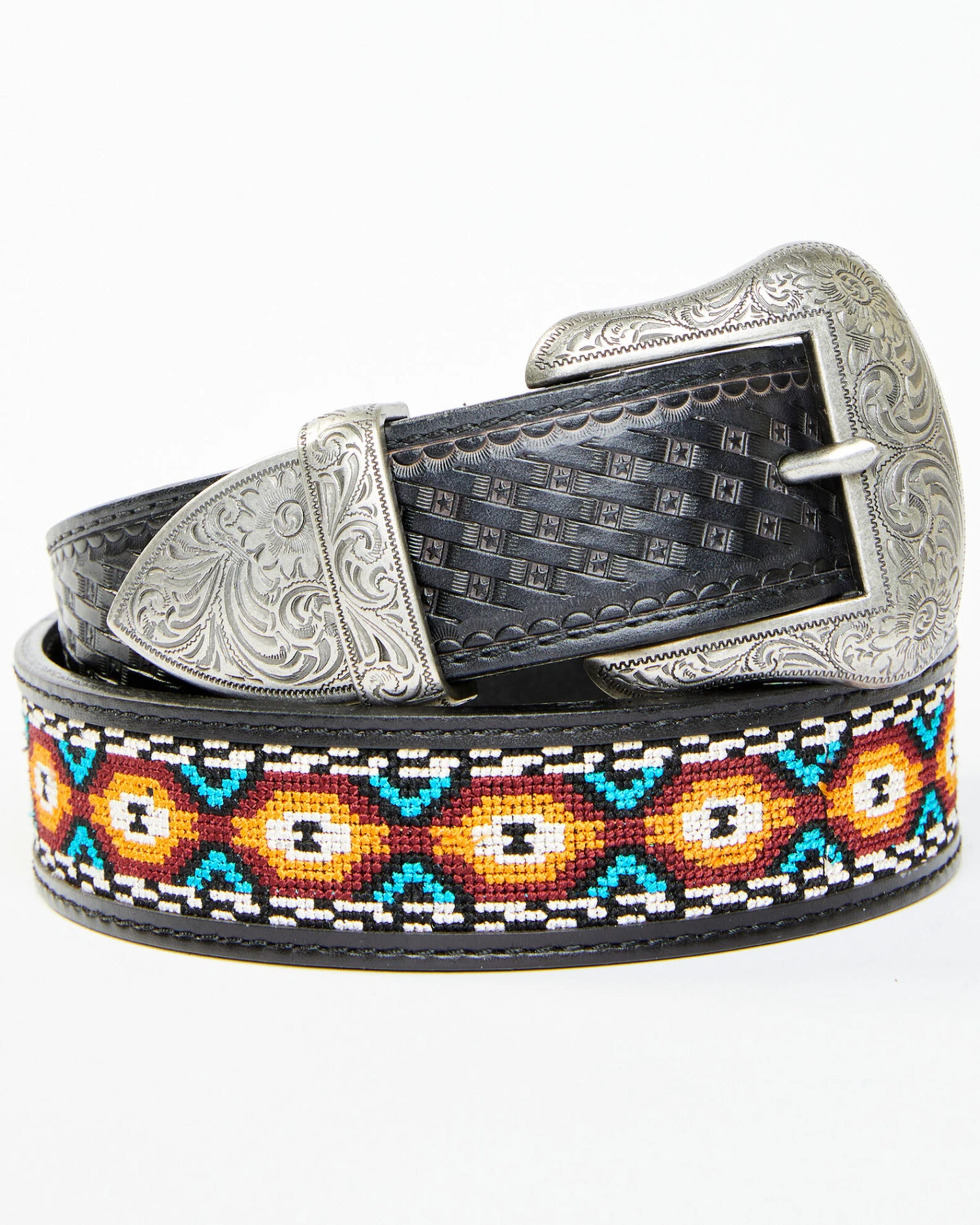 Cody James Men's Basketweave Billet With Southwestern Strap 3PC Buckle Belt 4 Cody James Men's Basketweave Billet With Southwestern Strap 3PC Buckle Belt - Image 2