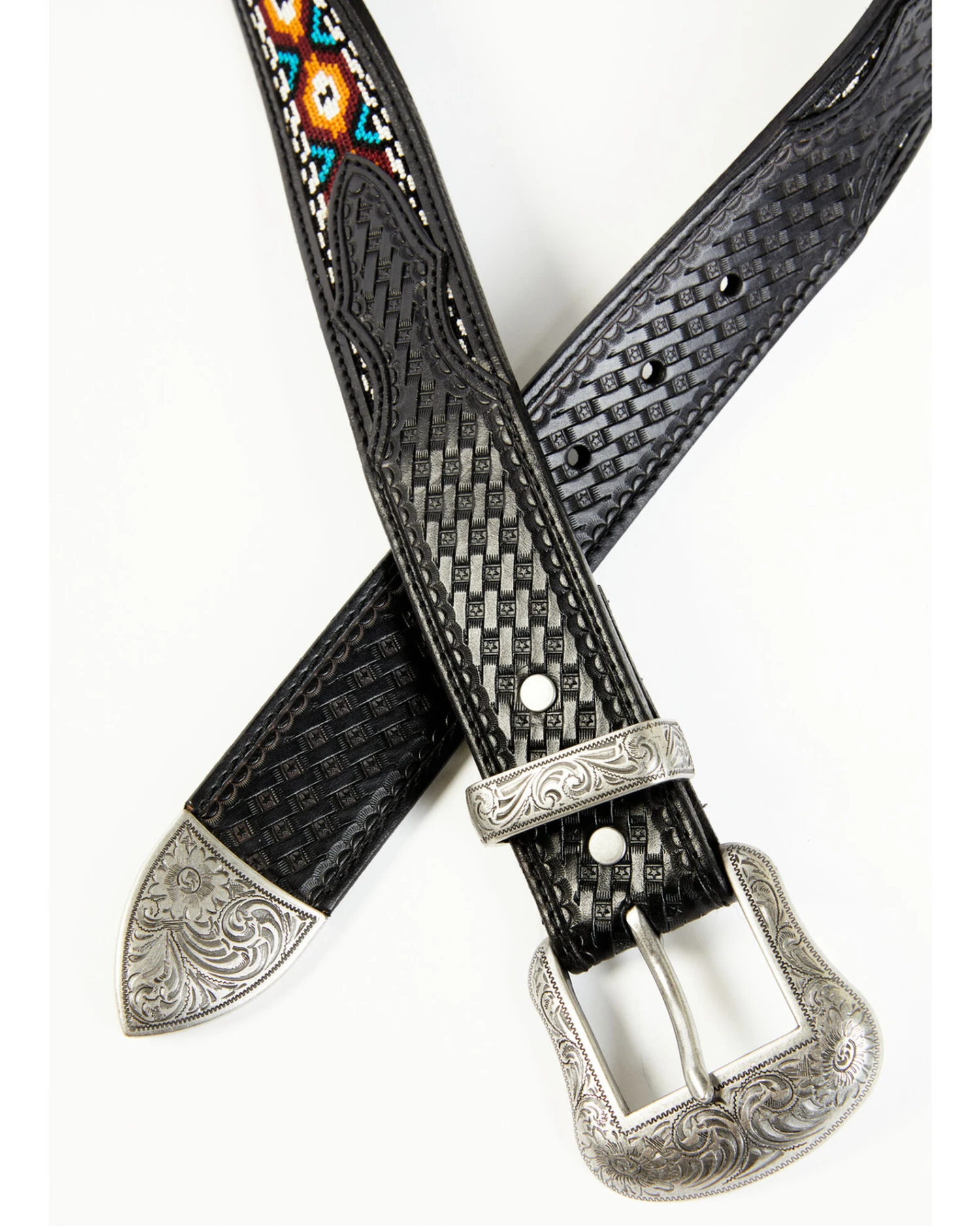 Cody James Men's Basketweave Billet With Southwestern Strap 3PC Buckle Belt 3 Cody James Men's Basketweave Billet With Southwestern Strap 3PC Buckle Belt