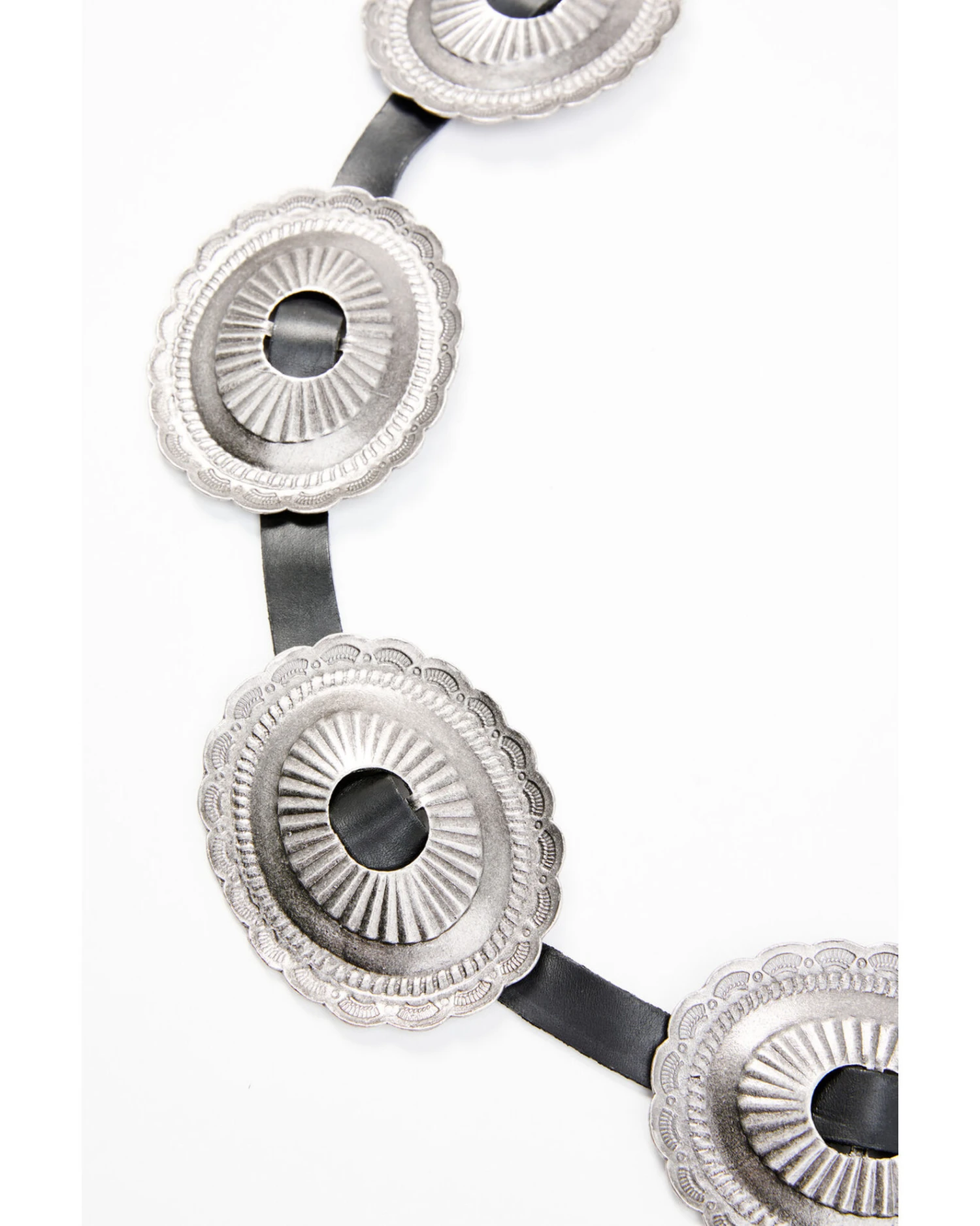 Double J Saddlery Women's Oval Concho Leather Belt 3 Double J Saddlery Women's Oval Concho Leather Belt