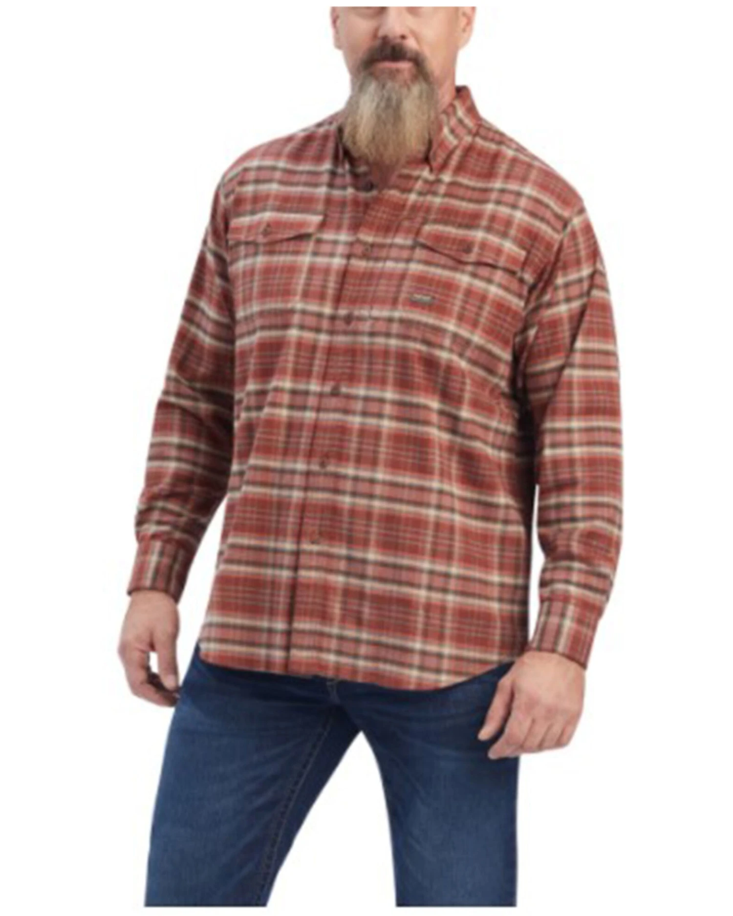 Ariat Men's Rebar Plaid DuraStretch Button Down Flannel Work Shirt 3 Ariat Men's Rebar Plaid DuraStretch Button Down Flannel Work Shirt