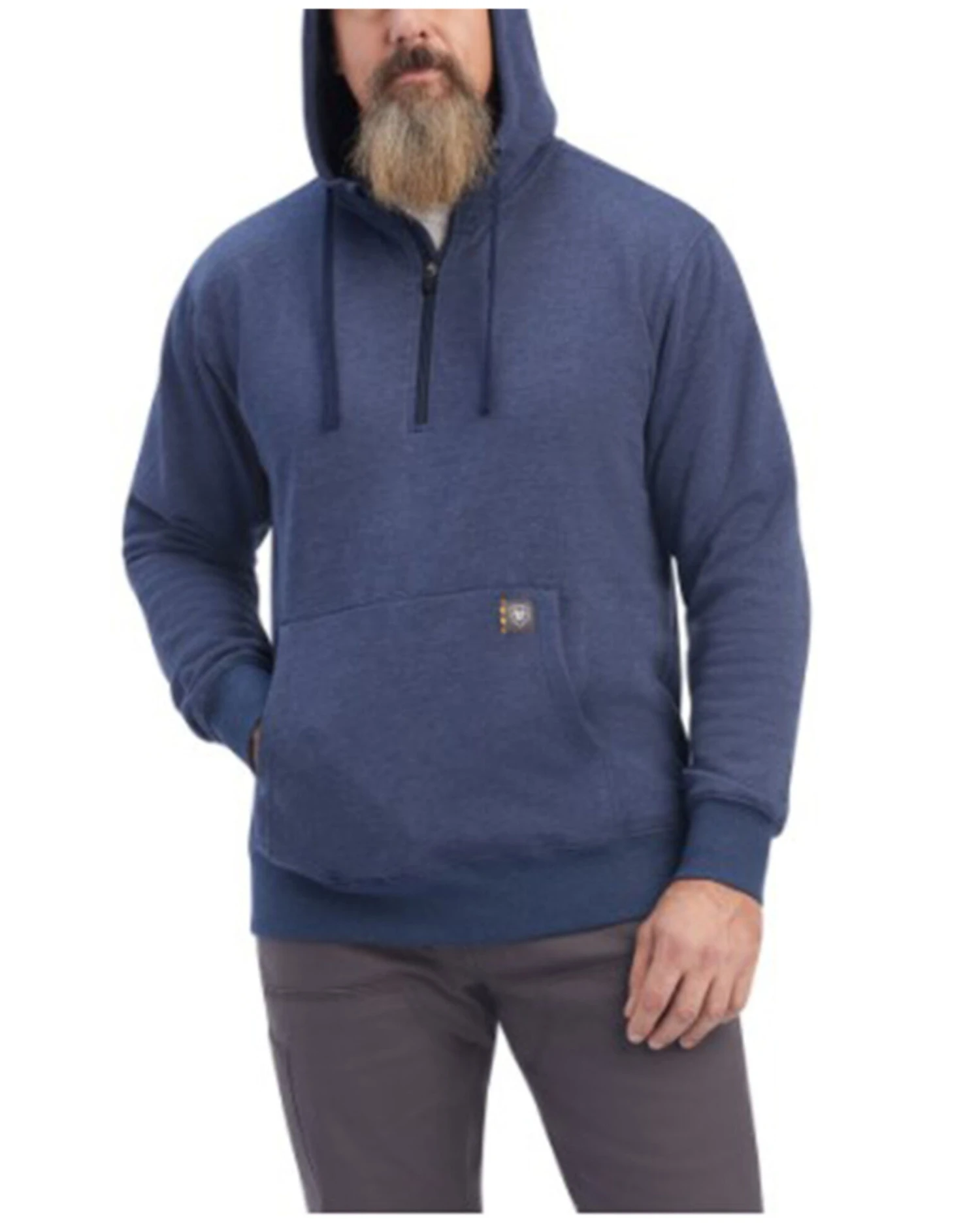 Ariat Men's Rebar Workman 1/4 Zip Up Hooded Work Pullover 4 Ariat Men's Rebar Workman 1/4 Zip Up Hooded Work Pullover - Image 2