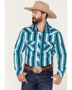 Rock & Roll Denim Men's Dale Brisby Stripe Stretch Long Sleeve Pearl Snap Shirt 8 Rock & Roll Denim Men's Dale Brisby Stripe Stretch Long Sleeve Pearl Snap Shirt -Western Cowboy Equipment Store 2000376159 440 P1