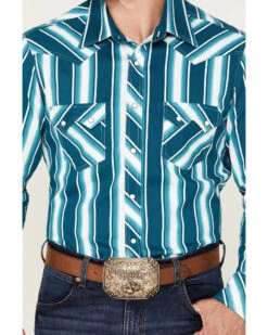 Rock & Roll Denim Men's Dale Brisby Stripe Stretch Long Sleeve Pearl Snap Shirt 9 Rock & Roll Denim Men's Dale Brisby Stripe Stretch Long Sleeve Pearl Snap Shirt -Western Cowboy Equipment Store 2000376159 440 P3