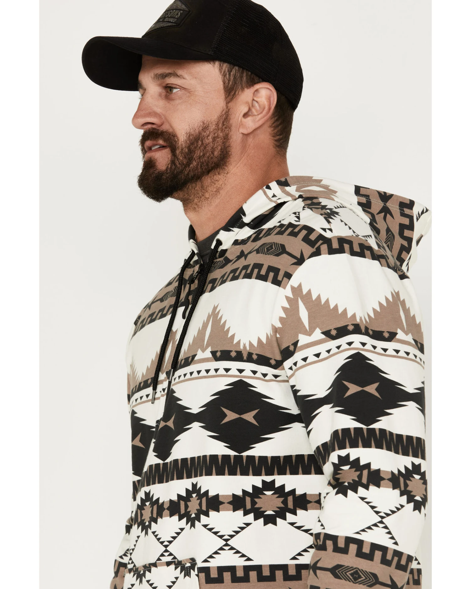 Powder River Outfitters Men's 1/4 Zip Southwestern Print Hooded Sweatshirt 6 Powder River Outfitters Men's 1/4 Zip Southwestern Print Hooded Sweatshirt - Image 4