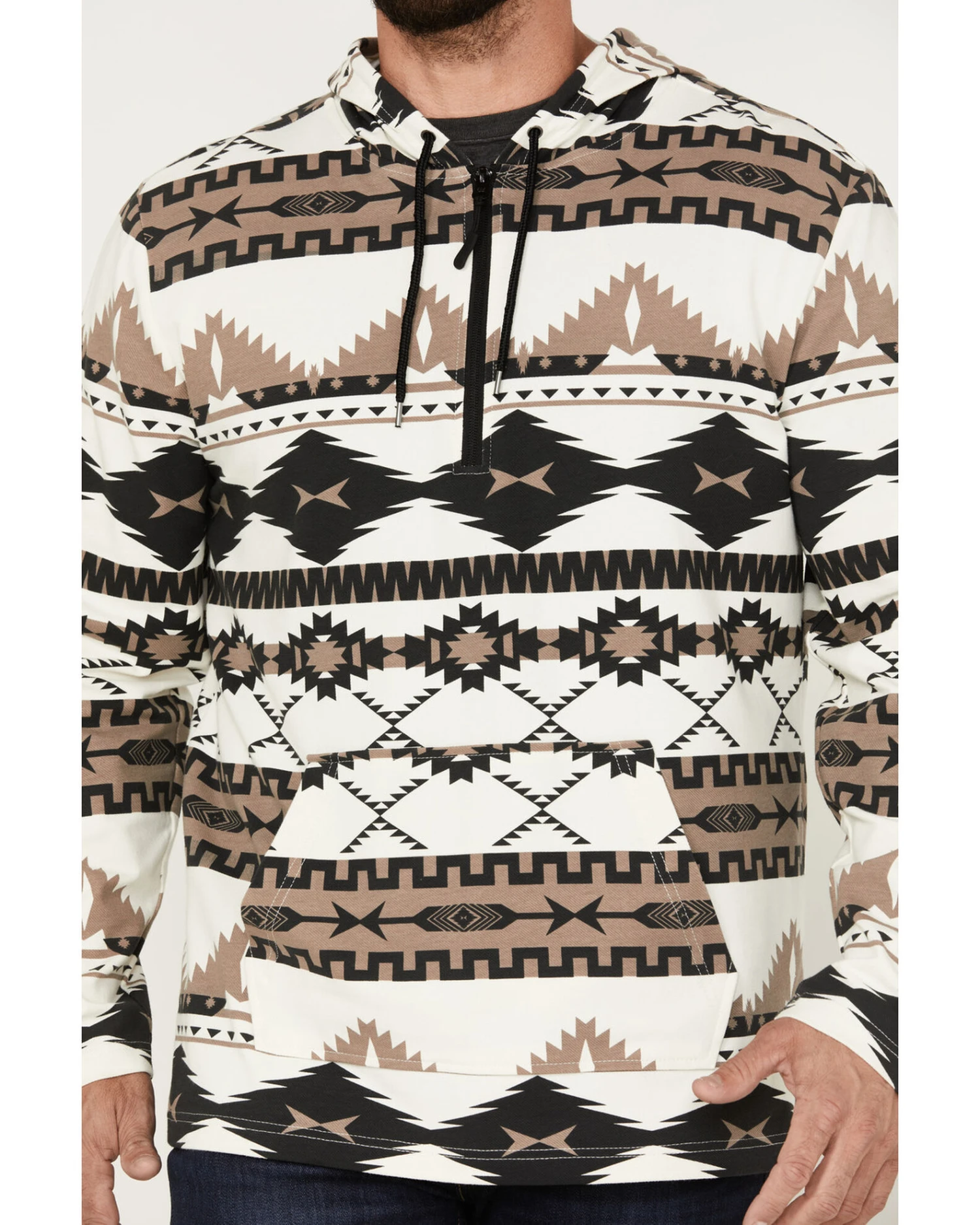 Powder River Outfitters Men's 1/4 Zip Southwestern Print Hooded Sweatshirt 4 Powder River Outfitters Men's 1/4 Zip Southwestern Print Hooded Sweatshirt - Image 2